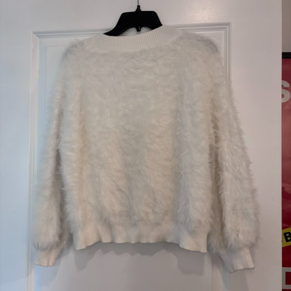Urban Outfitters Sweet As A Peach Fuzzy Mock-Neck Sweater - Picture 7 of 7